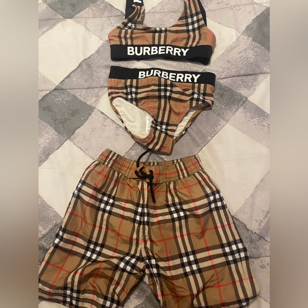 Burberry swim wear!! Girl and boy!!6Y